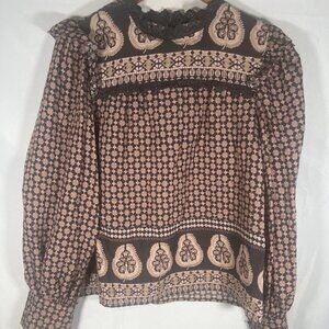 Mine Size Small Brown Long Sleeve Blouse